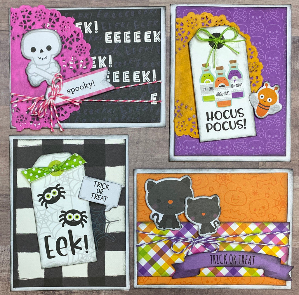Hocus Pocus Halloween- 4 pack DIY Card Kit Halloween Card Craft DIY