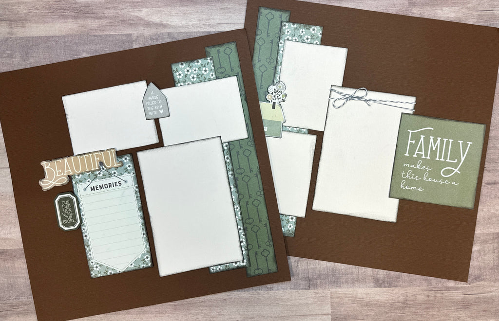 Beautiful Memories, 2 Page Scrapbooking Layout Kit, General Scrapbooking Kits