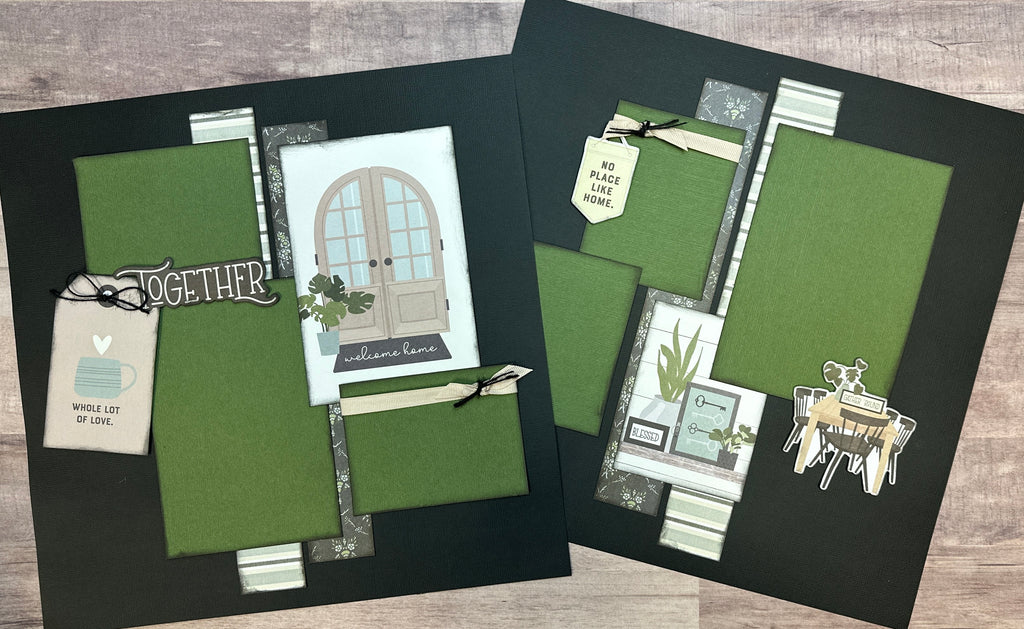 A Whole Lot Of Love - No Place Like Home, Family themed  2 Page Scrapbooking Layout Kit, General Scrapbooking Kits