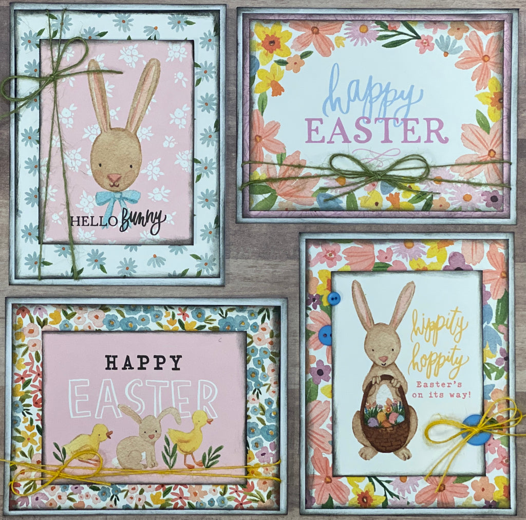 Hello Bunny, Easter Themed Card Kit- 4 pack DIY card kit DIY card craft DIY card spring