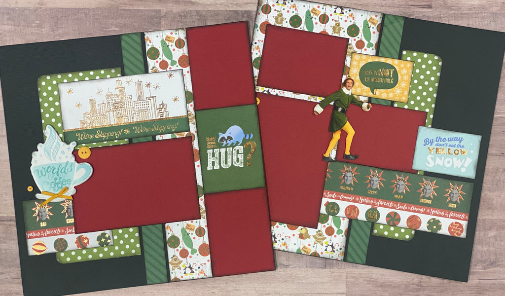This Is Not The North Pole, Elf Themed  2 Page Scrapbooking Layout Kit, Christmas diy craft kit