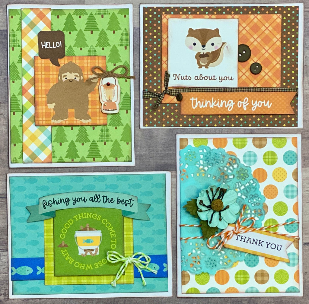 Nuts About You General Themed Card Kit Set - 4 pack of DIY card making kit