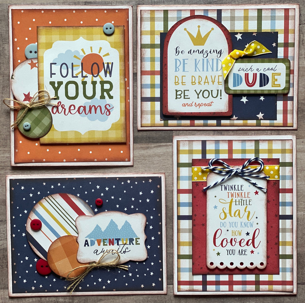 You Are One Cool Kid Themed Card Kit- 4 pack DIY Card Making Kit Diy g –  Crop-A-Latte