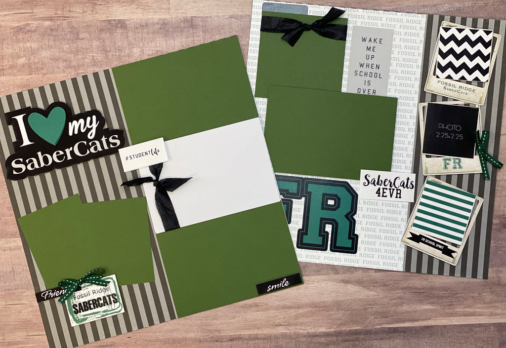 Fossil Ridge High School - I Love My Saber Cats, 2 Page DIY Scrapbooking Layout Kit