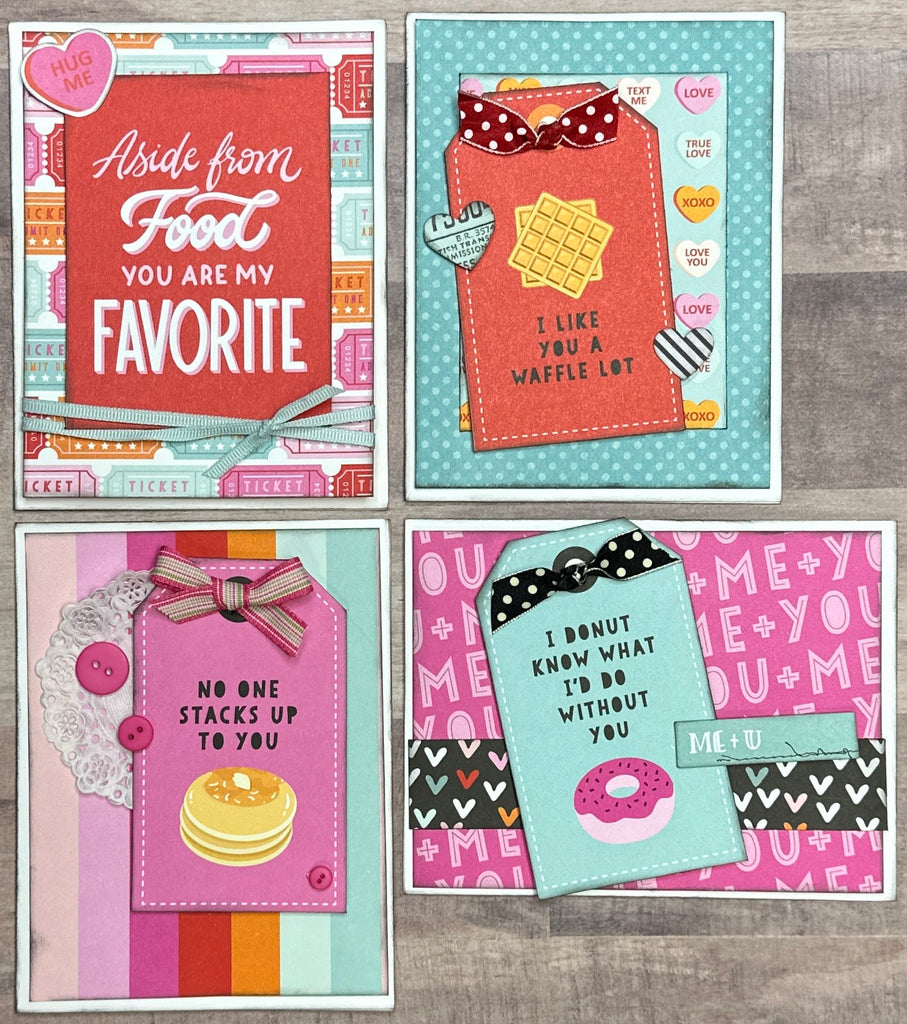 Aside From Food, You're My Favorite, DIY Valentine Card Making Kit, 4 pack DIY Card Kit, Card Craft DIY