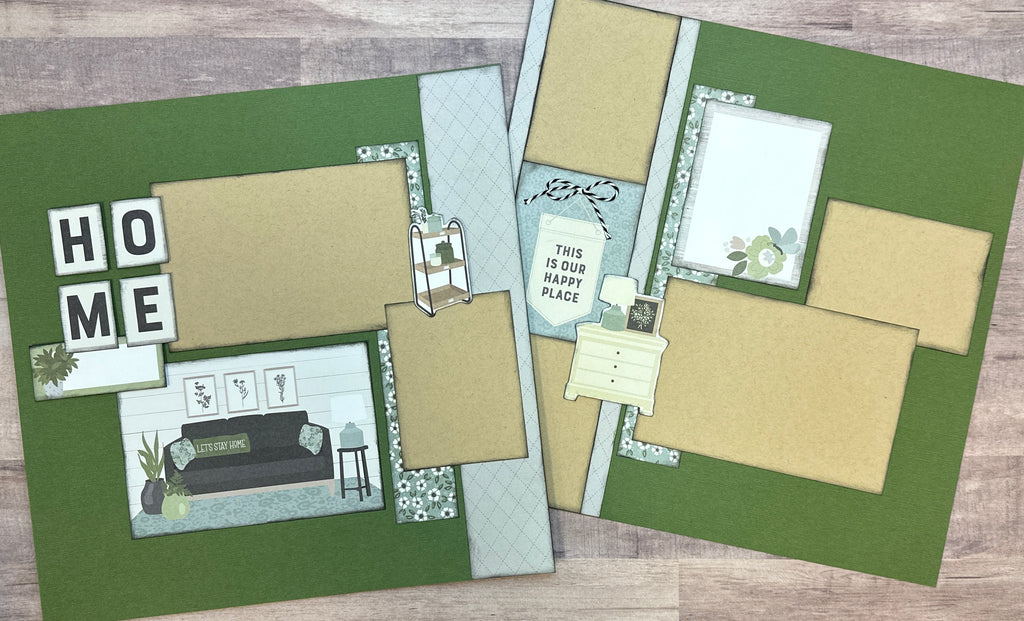 This Is Our Happy Place - Home, Family themed  2 Page Scrapbooking Layout Kit, General Scrapbooking Kits