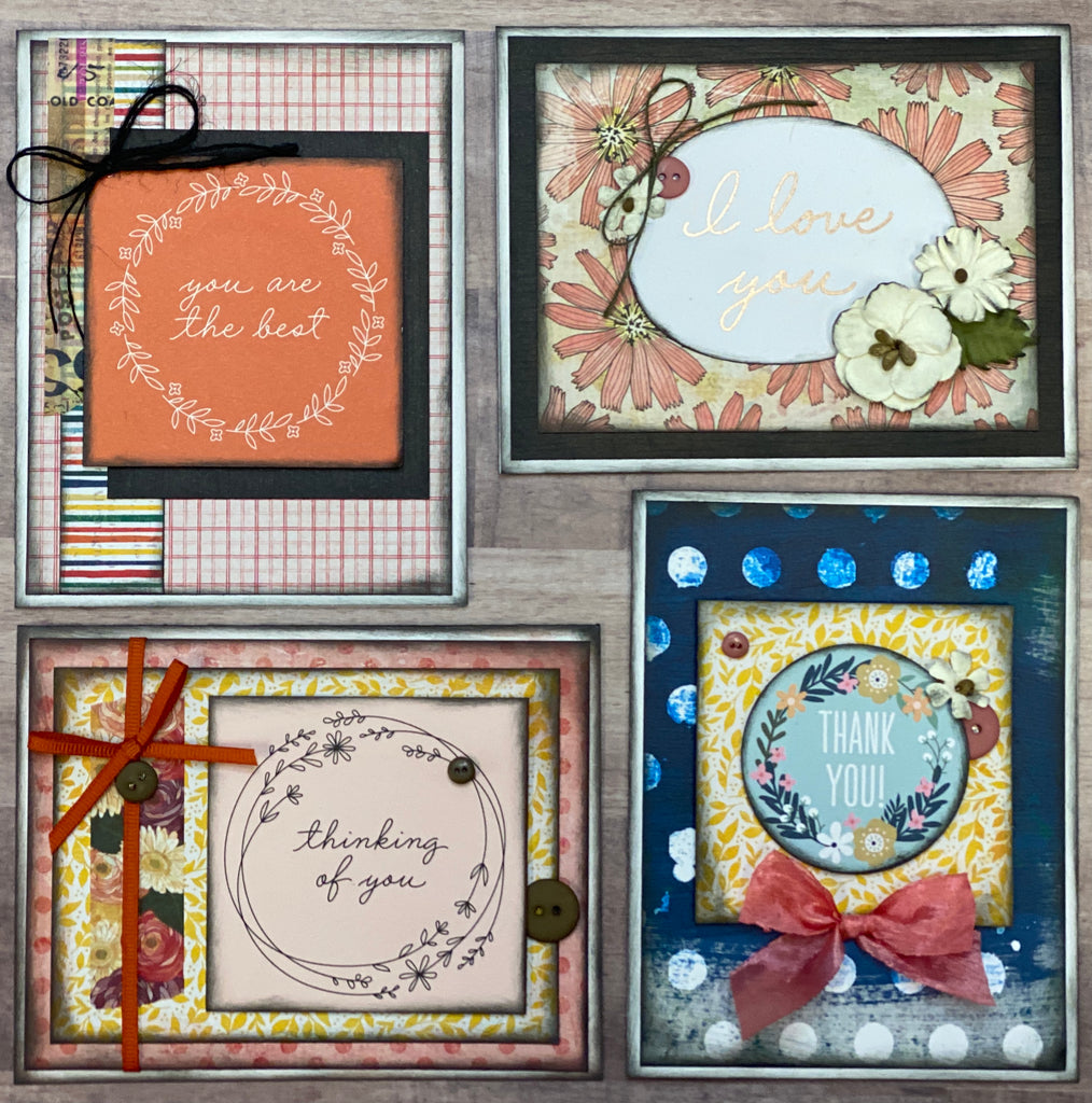 You Are The Best, Thinking Of You Themed Card Kit,  4 pack DIY Card Kit, Card Craft DIY
