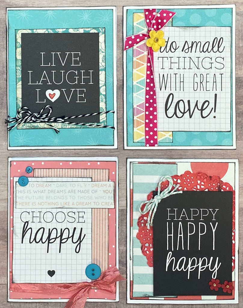 Live, Laugh, Love - General Themed DIY Card Kit Set - 4 pack DIY Card Kit,  Card Craft DIY