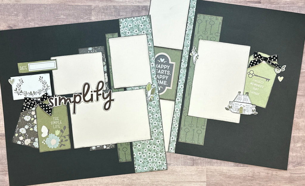 Happy Hearts.  Happy Home, 2 Page Scrapbooking Layout Kit, General Scrapbooking Kits