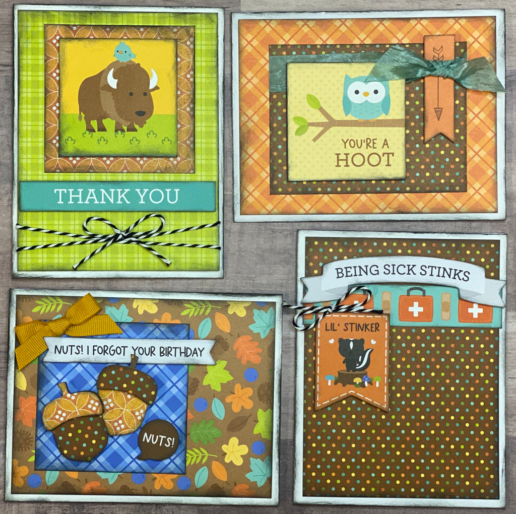 Nuts I Forgot Your Birthday, General Themed Card Kit,  4 pack DIY Card Kit, Card Craft DIY