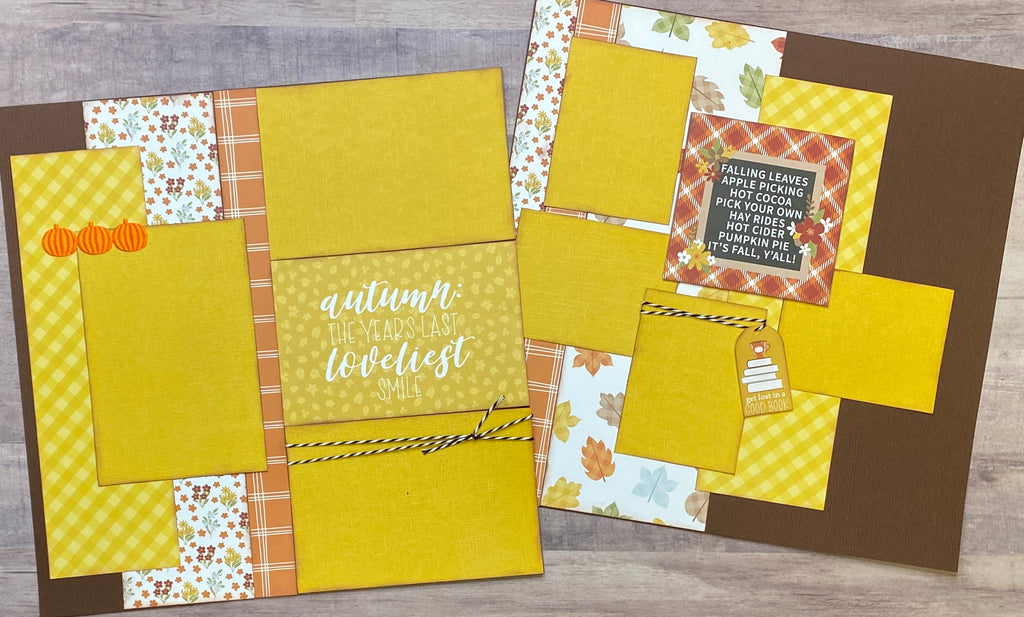 Autumn: The Years Last Loveliest Smily, Fall/Autumn Themed 2 Page Scrapbooking Layout Kit