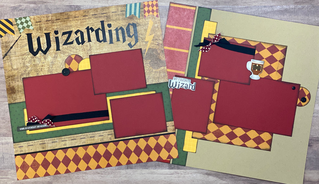 Wizarding, Harry Potter Inspired 2 page Scrapbooking layout Kit, Scrapbooking, DIY Disney craft