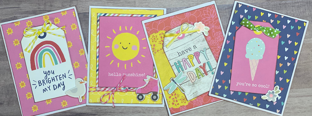 You Brighten My Day, General Themed Card Kit,  4 pack DIY Card Kit, Card Craft DIY
