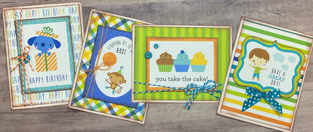 You Take The Cake, Birthday Card Making Set, 4 pack DIY Card Craft DIY