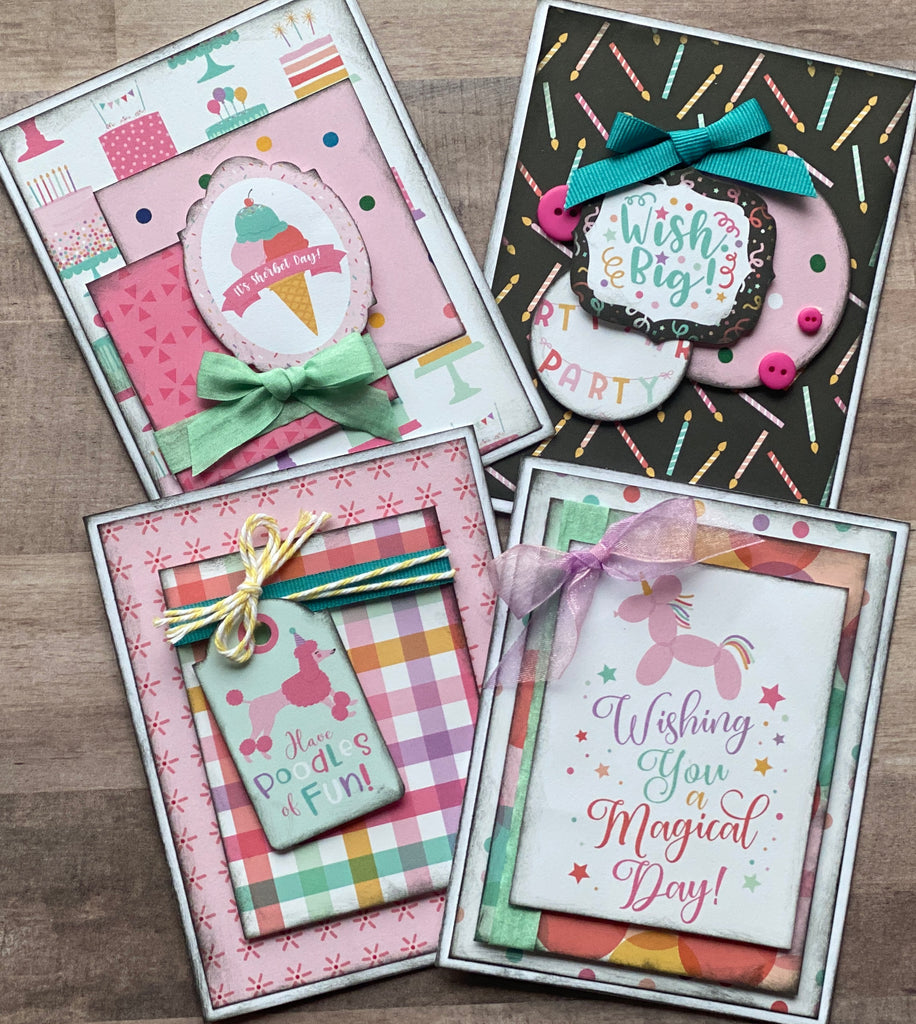 Wishing You A Magical Day - Birthday Card Making Set, 4 pack DIY Card Kit birthday  Card Craft DIY