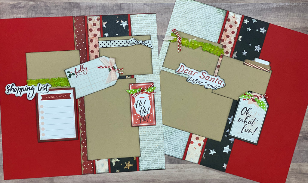 Dear Santa, Define Good... 2 Page Scrapbooking Layout Kit or Premade Scrapbooking Pages Christmas diy craft kit