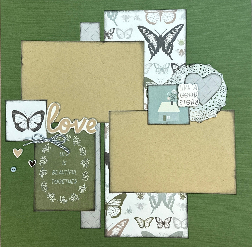 Live A Good Story, Family themed 2 Page Scrapbooking Layout Kit