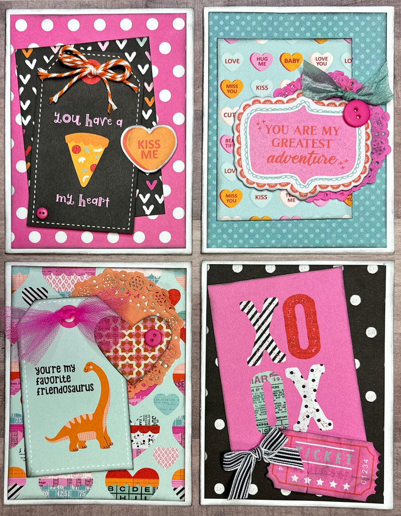 You Have A Pizza My Heart, DIY Valentine Card Making Kit, 4 pack