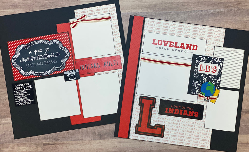 Loveland High School - Indians, A Year To Remember, 2 Page DIY Scrapbooking Layout Kit