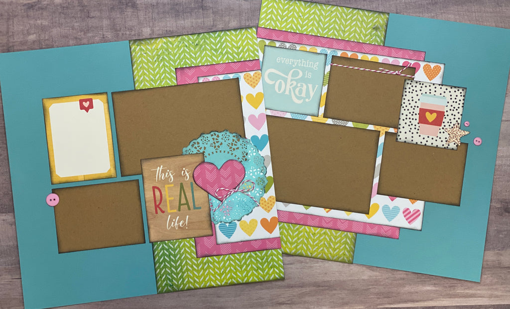 This Is Real Life! General Themed DIY 2 Page Scrapbooking Layout Kit