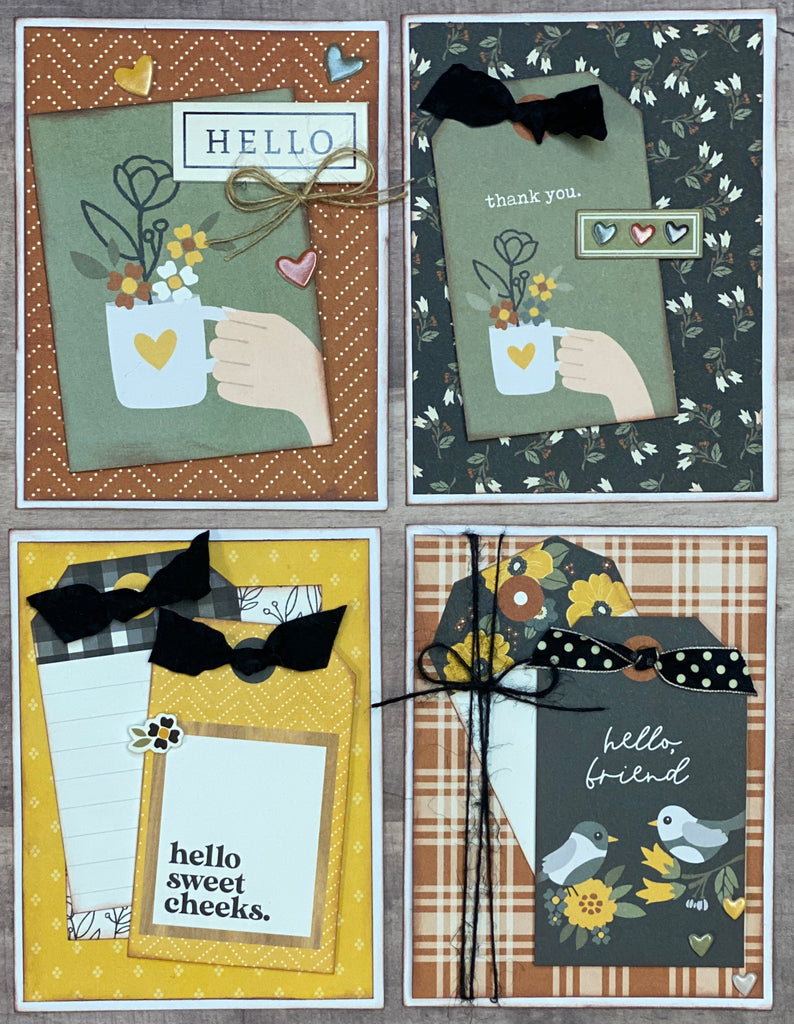 Hello Sweet Cheeks, General Theme DIY Card Kit Set - 4 pack DIY Card Kit Card Craft DIY