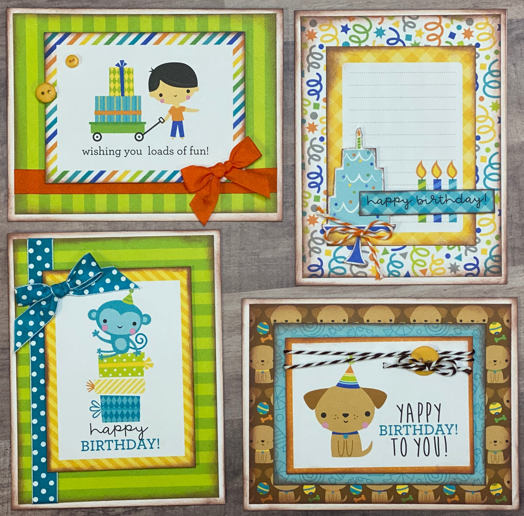 Wishing You Loads Of Fun, Birthday Card Making Set, 4 pack DIY Card Craft DIY