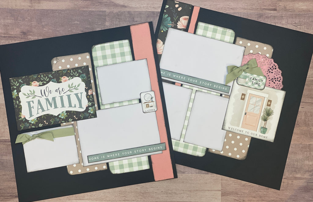 We Are Family - Family Time, Family themed Scrapbooking General DIY 2 Page Scrapbooking Layout Kit