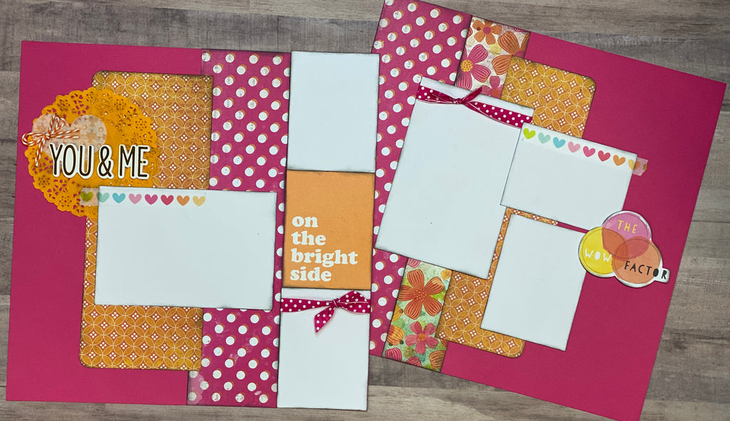 You & Me, On The Bright Side, Scrapbooking Kit, General themed DIY 2 Page Scrapbooking Layout Kit