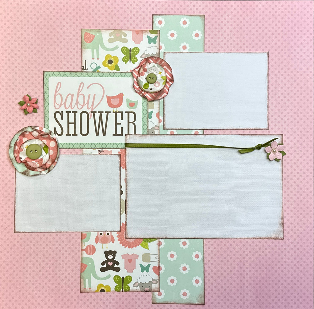 Baby Shower, Baby Girl Themed 2 page Scrapbooking Layout Kit, baby cra –  Crop-A-Latte