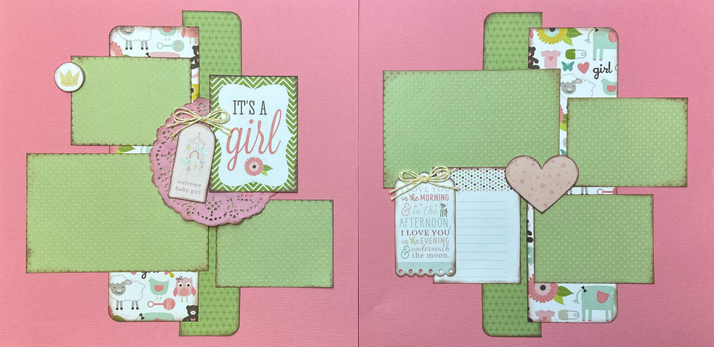It's A Girl, Baby Girl Themed 2 page Scrapbooking Layout Kit, baby cra –  Crop-A-Latte