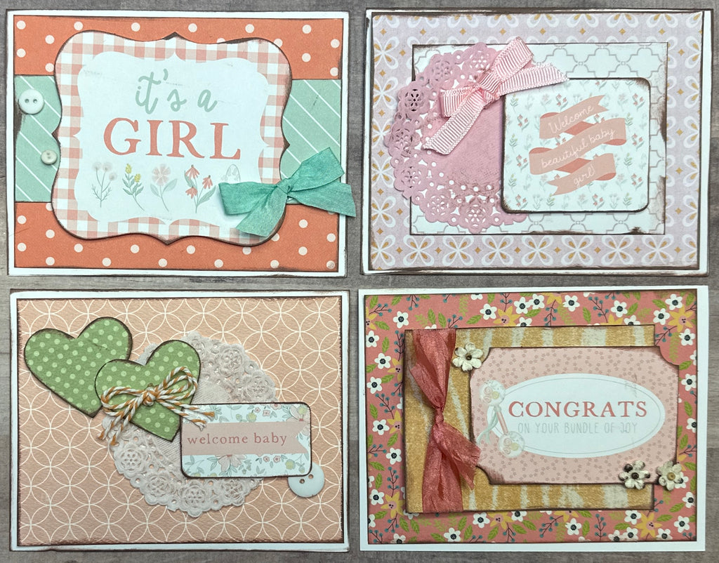 It's A Girl, Baby Girl Themed Card Kit- 4 pack DIY Card Making Kit Diy general diy craft