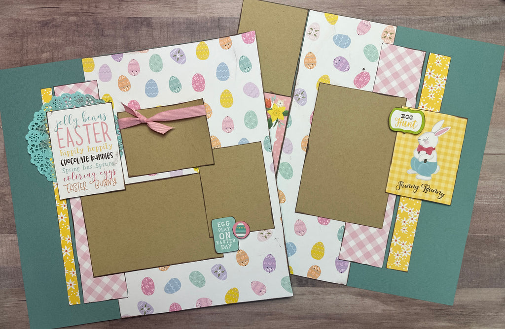 Jelly Beans, Easter, Hippity Hoppity, Easter Themed  2 Page DIY Scrapbooking Layout Kit, DIY Easter Scrapbooking Craft Kit