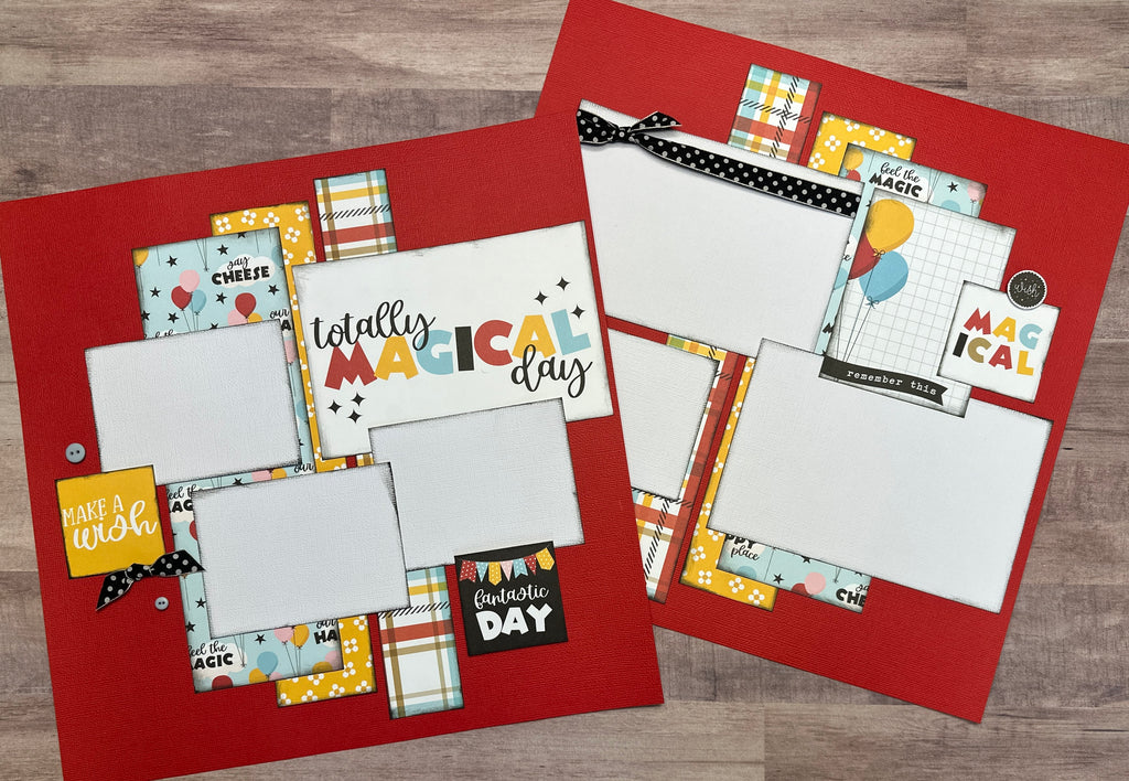 Totally Magically Day, Disney Inspired 2 page Scrapbooking layout Kit, DIY Disney craft