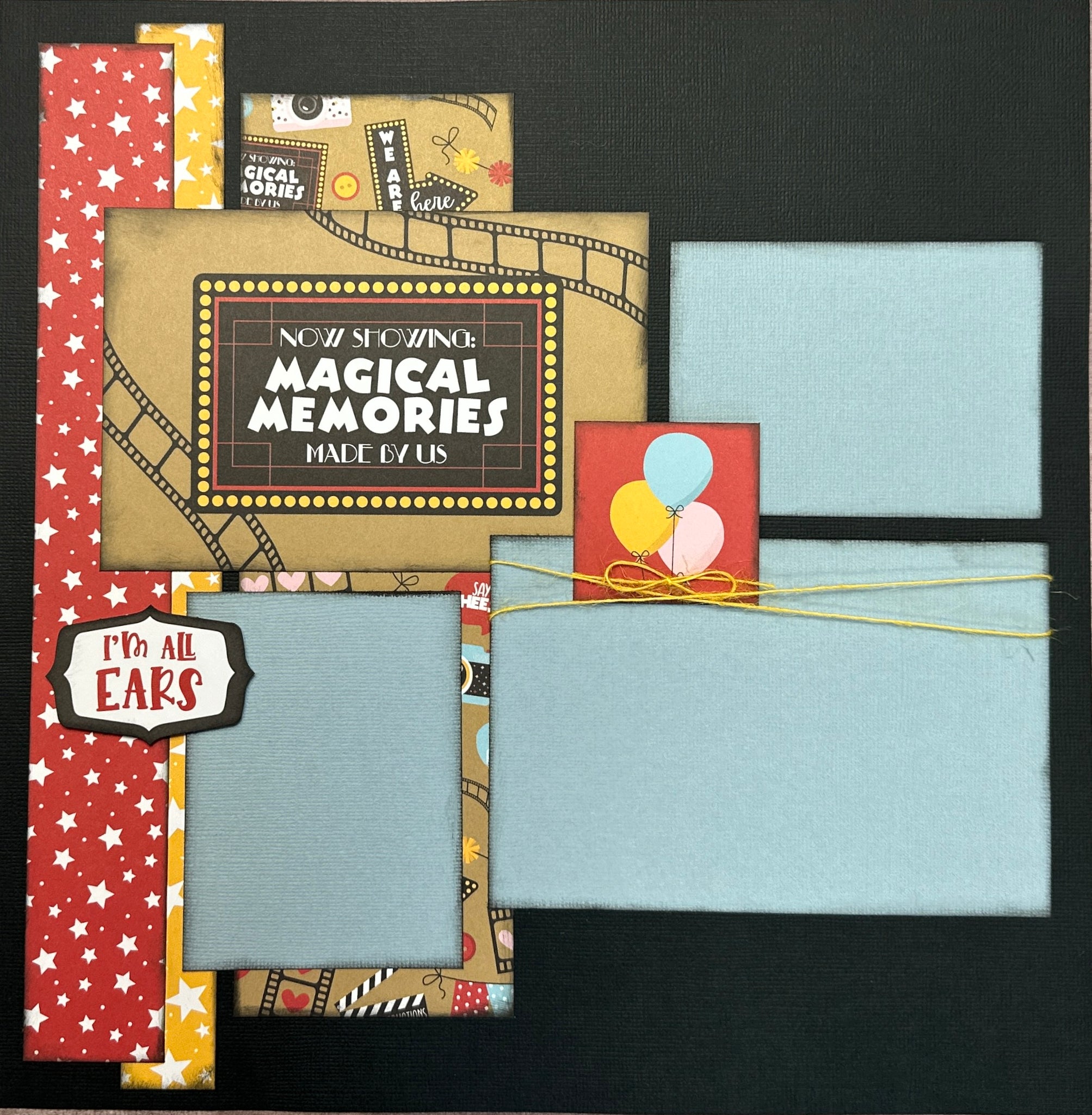 I'm All Ears, Disney Inspired 2 page Scrapbooking layout Kit, DIY Disn ...
