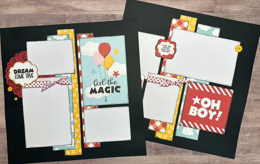 Feel The Magic, Disney Inspired 2 page Scrapbooking layout Kit, DIY Disney craft