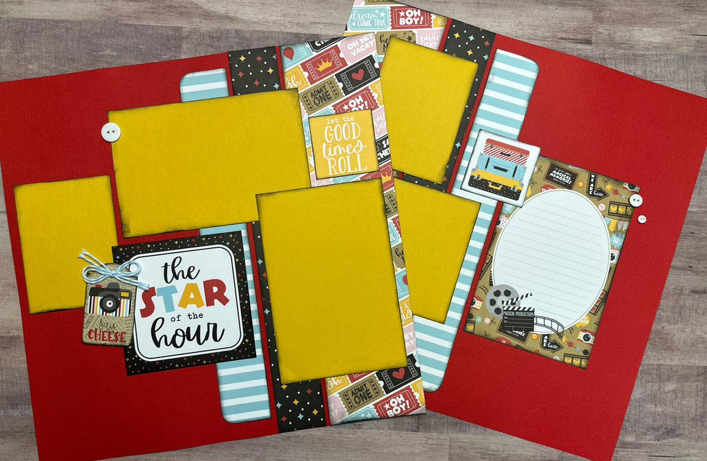 The Star Of The Hour, Disney Inspired 2 page Scrapbooking layout Kit, DIY Disney craft