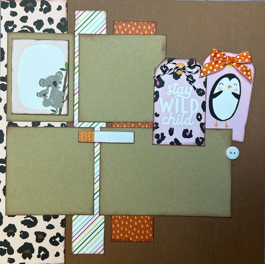 Stay Wild Child - Love You A Ton, Zoo Themed 2 Page Scrapbooking Layou –  Crop-A-Latte
