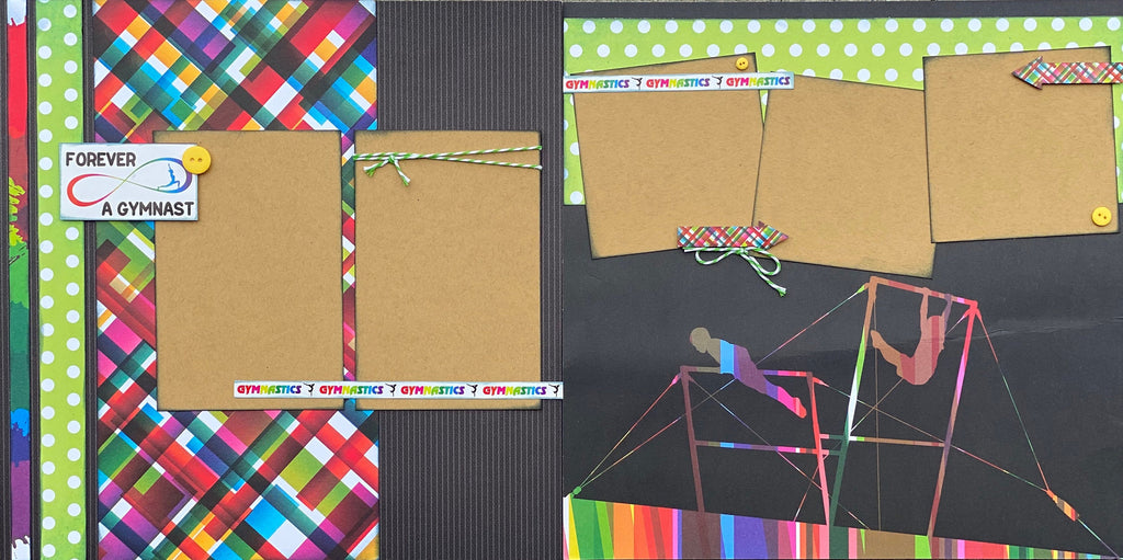 Forever a Gymnast 2 Page Scrapbooking Layout Kit or Premade Scrapbooking Pages